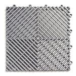 RaceDeck Free-Flow Open Rib Design, Durable Interlocking Modular Garage Flooring Tile (48 Pack), Alloy