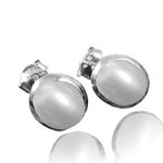 Fine Sterling Silver Stud Earrings For Womens Natural Mother Of Pearl Stud Earrings Sterling Silver Stud Earrings White Gemstone Trendy Stud Earrings