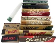 Rigasz Tips 10 Pack Mix King Size Slim Rolling Papers and Plastic Cone Holder