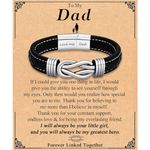 TEVOP Fathers Day Gift for Dad, Engraved Leather Bracelet Gifts for Dad, Dad Fathers Day Birthday Christmas Gifts for Men, Best Dad Gifts from Daughter Son