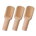 3 Pieces Mini Wooden Scoop, Mini Wooden Salt Spoons Bath Salt Scoops, Natural Wood Spoons, Wooden Candy Spoon for Honey Spices Sugar Ice Cream Powder Essential (0.9 x 3.1 inches)