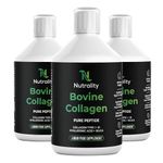 Nutrality Bovine Collagen Sugar Free Liquid | Peptides, Hyaluronic Acid, Silica, Biotin, 10000mg Type 1 | Fruit Juice Flavour | Healthy Skin, Hair, Nails, Joints, Muscles (3 Pack)