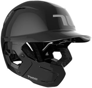 TUCCI Potenza Batting Helmet with Jaw Flap, XS/S, Gloss Black, Left-Handed Hitter