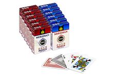 Meredian 555 Gold Premium Exclusive Meredian 555, Paper Playing Cards, Bridge Size, Regular Index, Red & Black, Pack of 12 for Adult