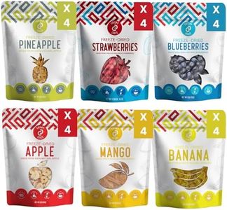 Crispy Craze Freeze Dried Fruit Variety Pack (24 Snack Sized Bags, 0.52 oz Each) Fruit Crisps, Non GMO, Healthy Snack, No Added Sugar & Additives, 100% Natural, Allergen Free, School Safe
