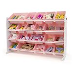 Humble Crew WO289 Kid's Toy Organizer, 20 Storage Bins, White/Pink