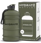 HYDRATE XL Jug Half Gallon Water Bottle - BPA Free, Flip Cap, Ideal for Gym, Large Sports Bottle, Extra strong material, Gym Bottle - Matte Camo (74 oz water bottle)