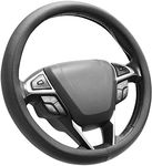 SEG Direct Car Steering Wheel Cover Universal Standard-Size 14 1/2" - 15", Microfiber Leather