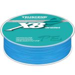 TRUSCEND X8 Braided Fishing Line, Upgraded Spin Braid Line, Smooth and Ultra Thin Braided Ice Fishing Line, Fishing Wire Super Strength and Abrasion Resistant, No Stretch and Low Memory 15lb-300yds