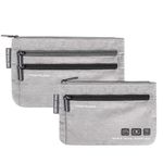 Travelon World Travel Essentials Set of 2 Currency and Passport Organizers, Gray Heather, One Size, World Travel Essentials Set of 2 Currency and Passport Organizers