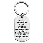 Brother Keychain Funny Brother Gifts from Sister Brother Thank You for Being My Brother Keyring Best Friend Gift Friendship Gifts for Men Wedding Christmas Birthday Gift Brother to Brother Gifts