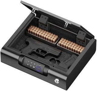 BILLCONCH Gun Safe,Biometric Gun Safe for Handgun 3-Ways unlock Safe | Fingerprint | Digital PIN | Key Unlock with Voice Guide Pistol Safe for Cloakroom living room Bedroom Nightstand and Car