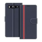 COODIO Phone Case For Samsung Galaxy S3, Magnetic Flip Leather Case For Samsung Galaxy S3 / S3 Neo Wallet Case, Dark Blue/Red