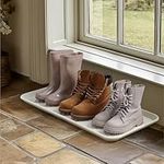 Navaris Plastic Boot Tray, Large - Multi-Functional Indoor Shoe Mat - Ideal Plant Tray, Outdoor Mats, Drip Trays - Car Boot & Home Storage - Off White