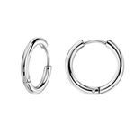 Small Silver Earrings Hoop Earrings for Women 8mm Nose Rings Stainless Steel Huggie Earrings Cartilage Helix Lobes ​Daith Conch Tragus Rook Rings Fashion Hinged Piercing Jewelry for Men