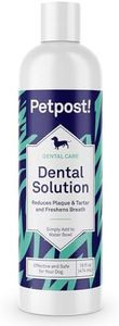 Petpost | Dental Solution for Dogs - Water Additive that Eliminates Bad Breath - Dirt, Gunk, and Tooth Buildup Gone - Natural Tooth Cleaning Solution 474 ml