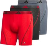 adidas mens Performance Mesh Boxer Brief Underwear (3-pack) Engineered for Active Sport With All Day Comfort, Better Scarlet/Black/Onix Grey, Large