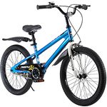 Royal Baby Freestyle 20 Inch Kids Bike Bicycle with Kickstand, Water Bottle and Holder, and Reflectors for Boys and Girls Ages 8 and Up, Blue