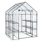 ShelterLogic 4'8" x 4'8" x 6'5" GrowIT Small Walk-in Greenhouse with 8 Wire Shelves for Outdoors, Easy-Access & Durable