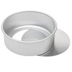 Prime Bakers and Moulders Round Removable Bottom Cake Pan, 3 Inch Deep Loose Base Tin For Oven (6 Inch), Silver