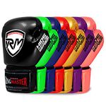 RingMaster Sports Kids Boxing Gloves Carbon Leather Training Sparring Punch Bag Mitt (Black, 4 oz)