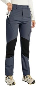 WILLIT Women's Snow Pants Waterproof Warm Winter Hiking Pants Outdoor Pants Insulated Cold Weather Grey M