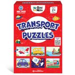 GiniMini Transport Vehicles Jigsaw Puzzle for Kids - Set of 16 | 2-Piece Self-Correcting Puzzles | Educational Toy for Cognitive Development | Fine-Motor Skills | Age 1 & 2