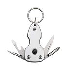 Stealodeal Silver Keychain with Torch, Screwdriver & Bottle Opener Key Chain, Steel