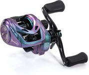 Sougayilang Baitcasting Fishing Reel,Low Profile and Light Weight Baitcaster Reel with 9+1 Corrosion Resistant Bearings and 8:1 High Gear Ratio for Anglers (Left Handed)