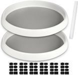EasyFind 2-Pack Lazy Susan Turntable Cupboard Organiser | 25cm Rotating Storage: Kitchen Fridge Bathroom Spice-Rack Makeup | Plus 48 Chalkboard Labels & White Chalk Pen | Tidy-Spin-Find-Reduce Waste