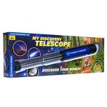 Thames & Kosmos My Discovery Telescope, Telescope for Kids with 12X Optical Magnification, Science Kit for Introduction to Astronomy for Kids, Ideal for Wildlife Watching and Stargazing, Age 6+