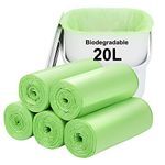 Biodegradable bin bags 100PCS, 20L small Bin Liner for Countertop Bin.Aievrgad 5.2 Gallon Trash/Garbage/rubbish Bags, 100% Recycled,Thick, degradable,compostable for Food/household/garden-Green