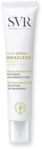 SVR - Sebiaclear Crème SPF50+ - Protection solaire anti-imperfections – Pour peaux mixtes à grasses, sensibles ou à tendance acnéique – Niacinamide 4%, Gluconolactone, Filtres UVA/UVB – 40 ml