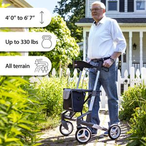 Topro Troja 5G Rollator, Medium – Silver Mobility Walker