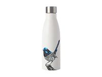 Maxwell & Williams Marini Ferlazzo Insulated Water Bottle with Superb Fairy-wren Design, Double Wall Stainless Steel, White, 500 ml