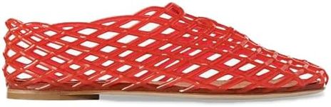 Red Jelly Mesh Ballet Flats for Wom