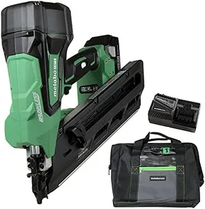 Metabo HPT 18V MultiVolt™ Cordless Framing Nailer Kit | Accepts 2-Inch up to 3-1/2-Inch Clipped & Offset Round Paper Strip Nails | 30 Degree Magazine | NR1890DCS