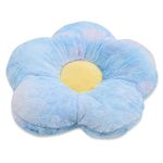 Butterfly Craze Tie Dye Daisy Lounge Flower Pillow - Medium 20 Inches, Stylish Floor Cushion, Perfect Seating Solution for Teens & Kids, Machine Washable Aesthetic Decor, Plush Microfiber, Blue