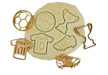 3DKOUPE - Football Cookie Cutters - Set of 4 - Jersey, Ball, Trophy, Cleats - Choice of colours - Designed and manufactured in Europe