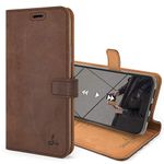 Snakehive iPhone 11 Pro Max Vintage Wallet || Genuine Leather Wallet Phone Case || Real Leather with Viewing Stand & 3 Card Holder || Flip Folio Cover with Card Slot (Brown)