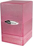 Ultra Pro - Satin Tower 100+ Card Deck Box (Glitter Pink) - Protect Your Gaming Cards, Sports Cards or Collectible Cards In Stylish Glitter Deck Box, Perfect for Safe Traveling