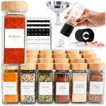 Glass Spice Jars with Label, 24PK B