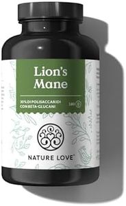 NATURE LOVE® Lions Mane (Hericium Erinaceus) - 180 capsule - Alto dosaggio, 1500mg/dose giornaliera - 30% di polisaccaridi e 5% di beta glucani - Vegano, testato in laboratorio e made in Germany