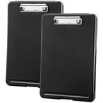 ZCZN Clipboard with Storage, 2 Pack Foldable Storage Clipboard, Nursing Clipboard for School, School, Office, Jobsite or Medical Staff, 9.84 x 13.78 Inches, Black