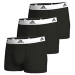 adidas Men's Multipack Trunks (3 Pack) Underwear, Black 2, M