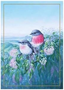 Maxwell & Williams Birds of Australia KC 10yr Anniversary Tea Towel 50x70cm Rose Robin