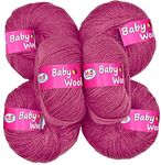 M.G. Enterprises Baby Wool for Knitting — Rosewood (Pack of 6)| Craft Crochet Yarn | Needle Thread for Crafting | 100% Soft Acrylic Wool | Soft Fingering Crochet | Flexible & Durable for Babies