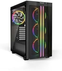 be quiet! Pure Base 500 FX ATX Midi Tower PC case | ARGB | 4 Pre-Installed Light Wings PWM Fans | Tempered Glass Window | Black | BGW43