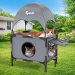 Rywell All-Season Outdoor Cat House,Waterproof & Ventilated Dual-Level Shelter for Your Cat's Safety & Comfort
