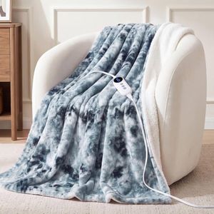 HYLEORY Weighted Electric Heated Queen Blanket, Plush Fluffy Faux Fur Blankets with 6 Heat Settings & 9H Auto Shut Off, Soft Cozy Warm Heating Blanket for Winter Sofa Bedroom Office,Gray,84"x90"
